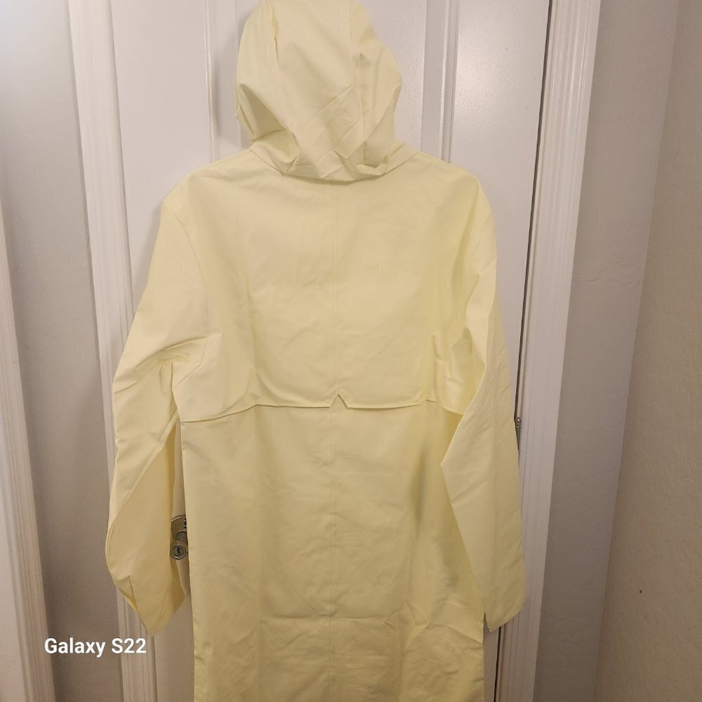 Rains Long Jacket Straw Yellow Raincoat Trench Coat. NWT. Size Various - Picture 5 of 8